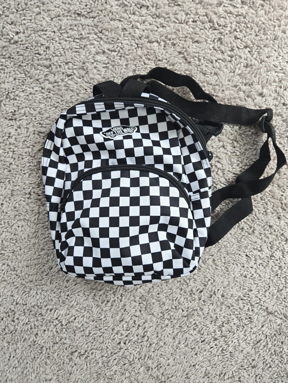 Vans Black and White Checkerboard Mini Backpack